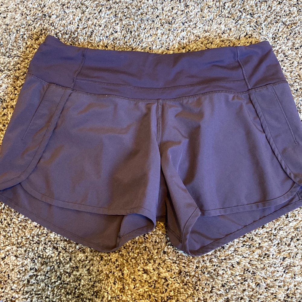 Fun lululemon purple workout shorts